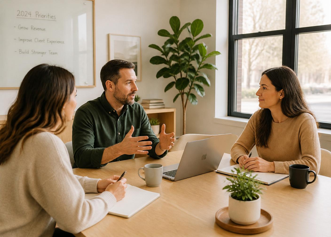 A planning conversation between Amplaphi and a client leadership team